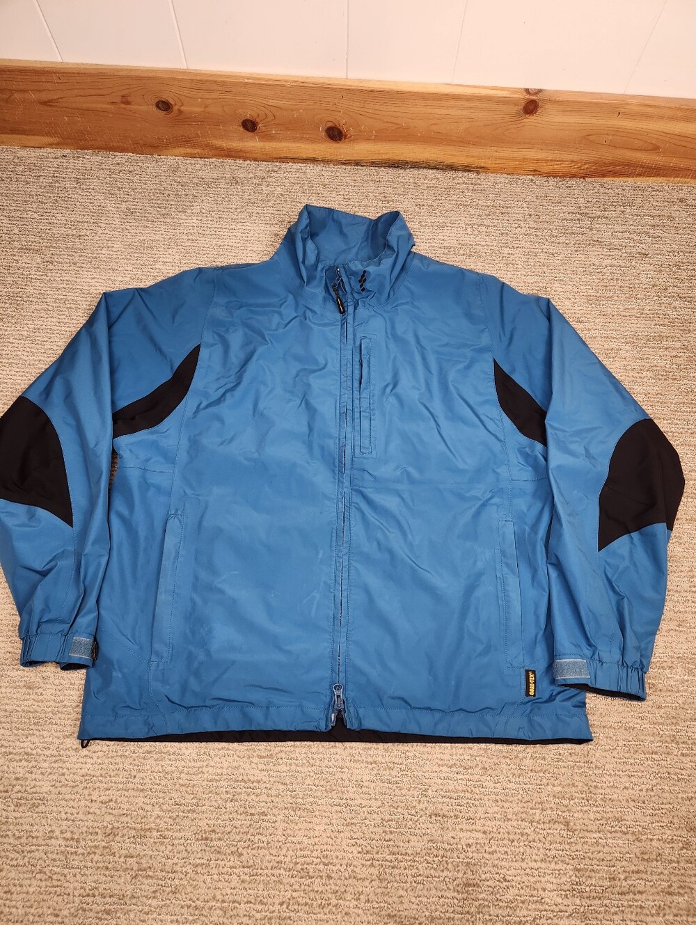 Forrester's Golf Gore-Tex Jacket Mens M Teal Blue Black Waterproof Vented Cinch